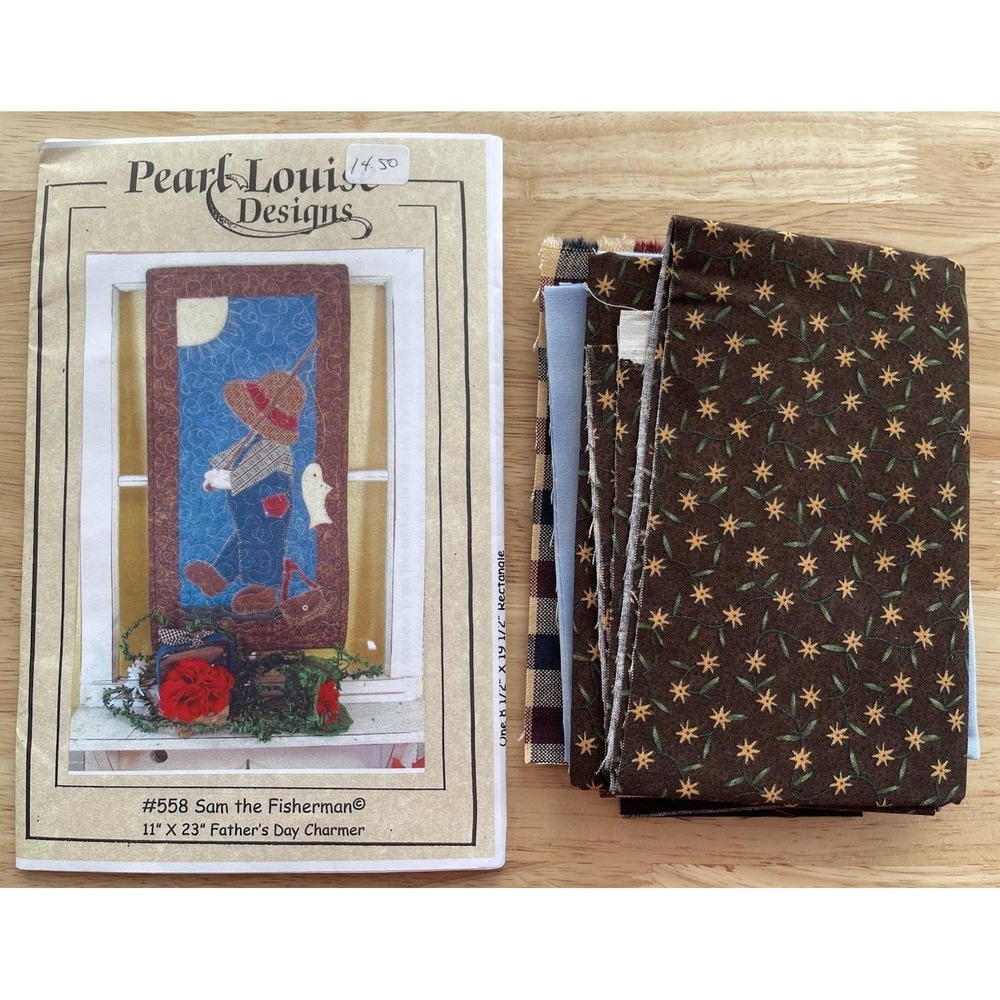 Pearl Louise Designs Sam‎ The Fisherman Quilt Kit ~ 11"x23" Father's Day Charmer